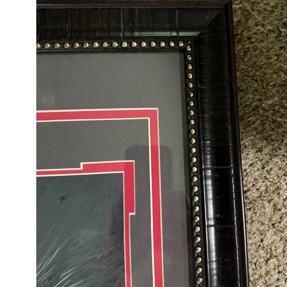Arkansas Razorbacks Framed Wall Art Red Boar Hog Fan Cave Decor 31x26